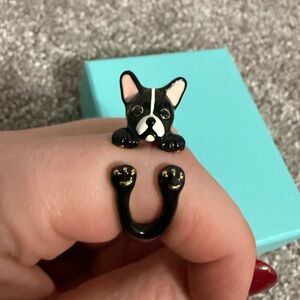 Kate Spade Cute Black and White Dog Ring